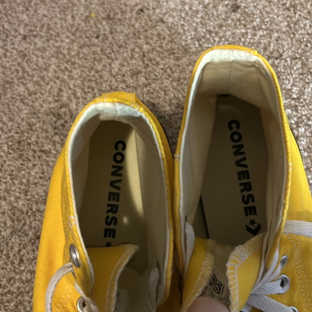 Converse Yellow High-Top Sneakers with White Accents - Picture 3 of 7
